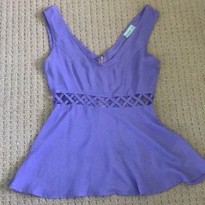 PURPLE TANK WITH CUT OUTS